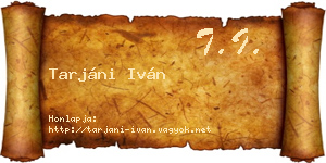 Tarjáni Iván névjegykártya