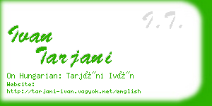 ivan tarjani business card